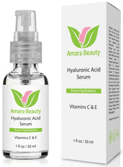 Amara Beauty Sérum hyaluronique – bouteille claire, hydratation profonde pour votre peau.