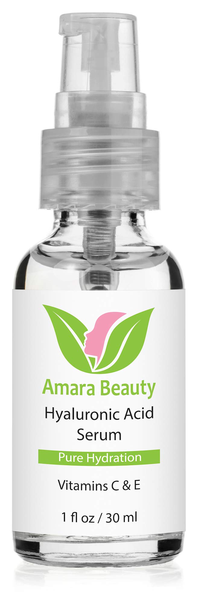 Amara Beauty Sérum hyaluronique – goutte/pipette en action, absorption rapide sans fini gras.