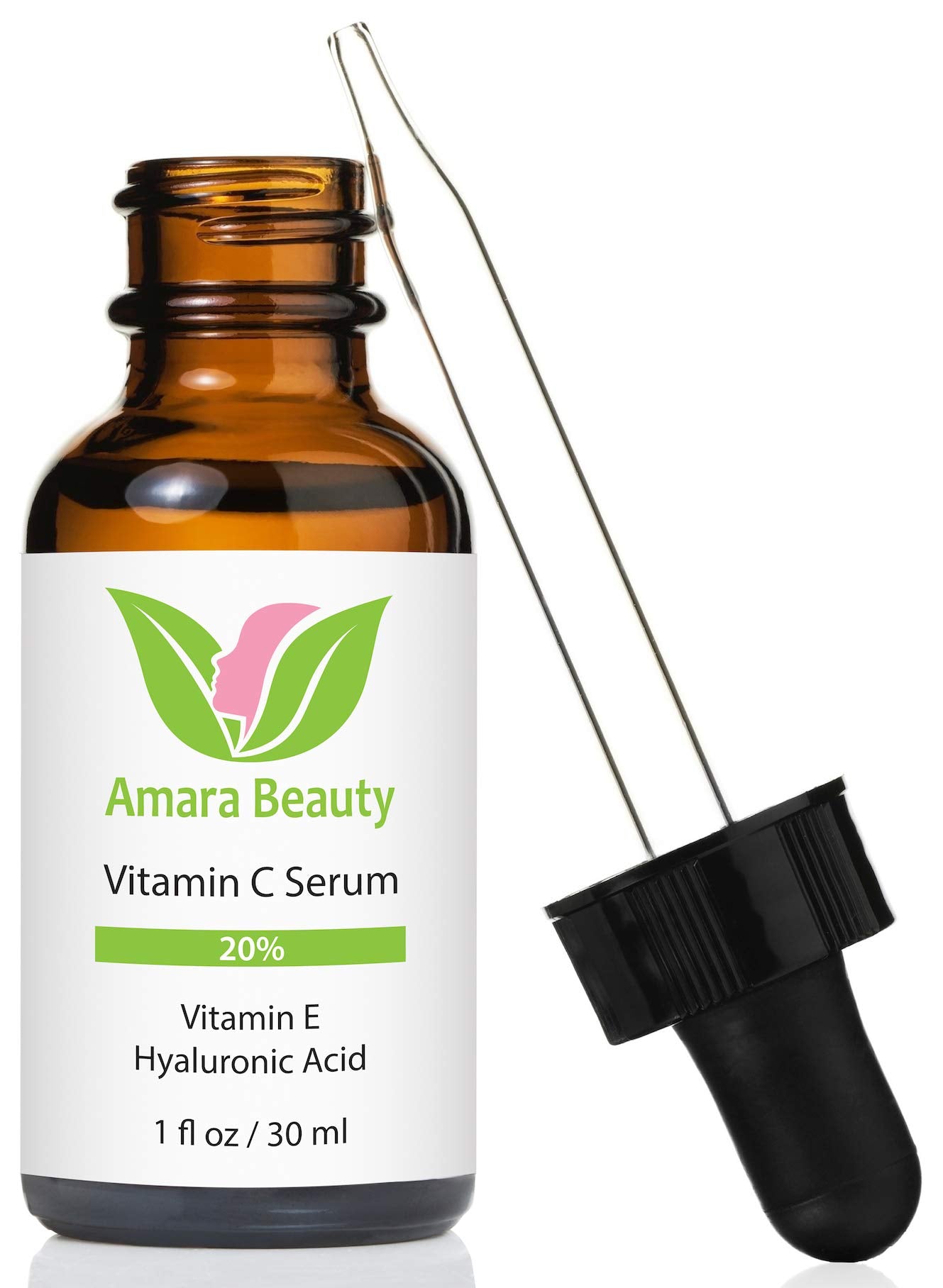 Amara Beauty Sérum Vitamine C 20 % – flacon 30 ml, teint lumineux.