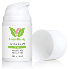 Amara Beauty texture crème retinol visage pour application douce et agréable.