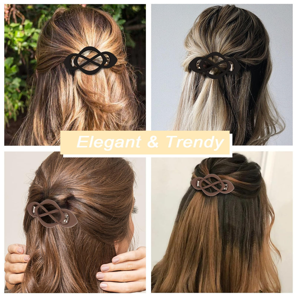 Barrettes Amariver matériaux premium, combinaison plastique robuste et ressort métallique.