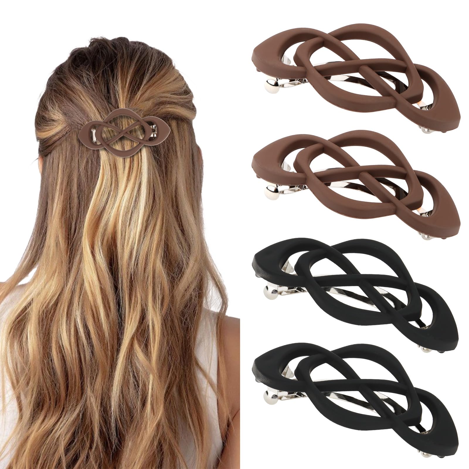 Barrettes Amariver ensemble quatre coloris pour varier les looks au quotidien.