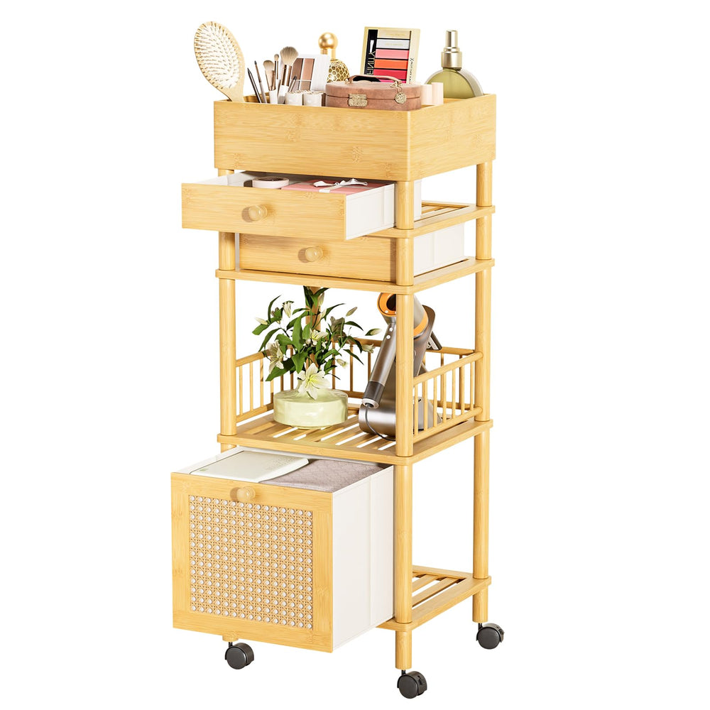 Amazer solution d’organisation beauté en bambou, design naturel et pratique.