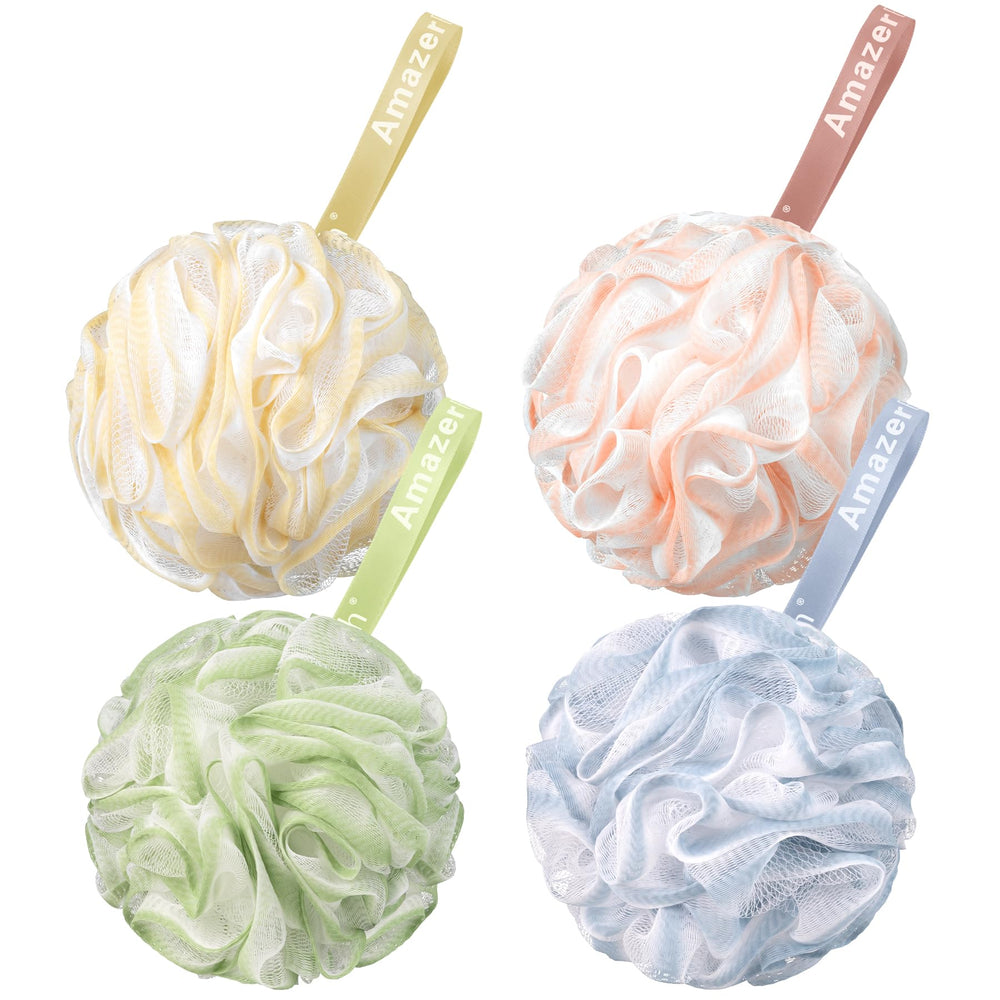 AmazerBath éponge-luffa exfoliante 75g ensemble 4 douceur pour la peau
