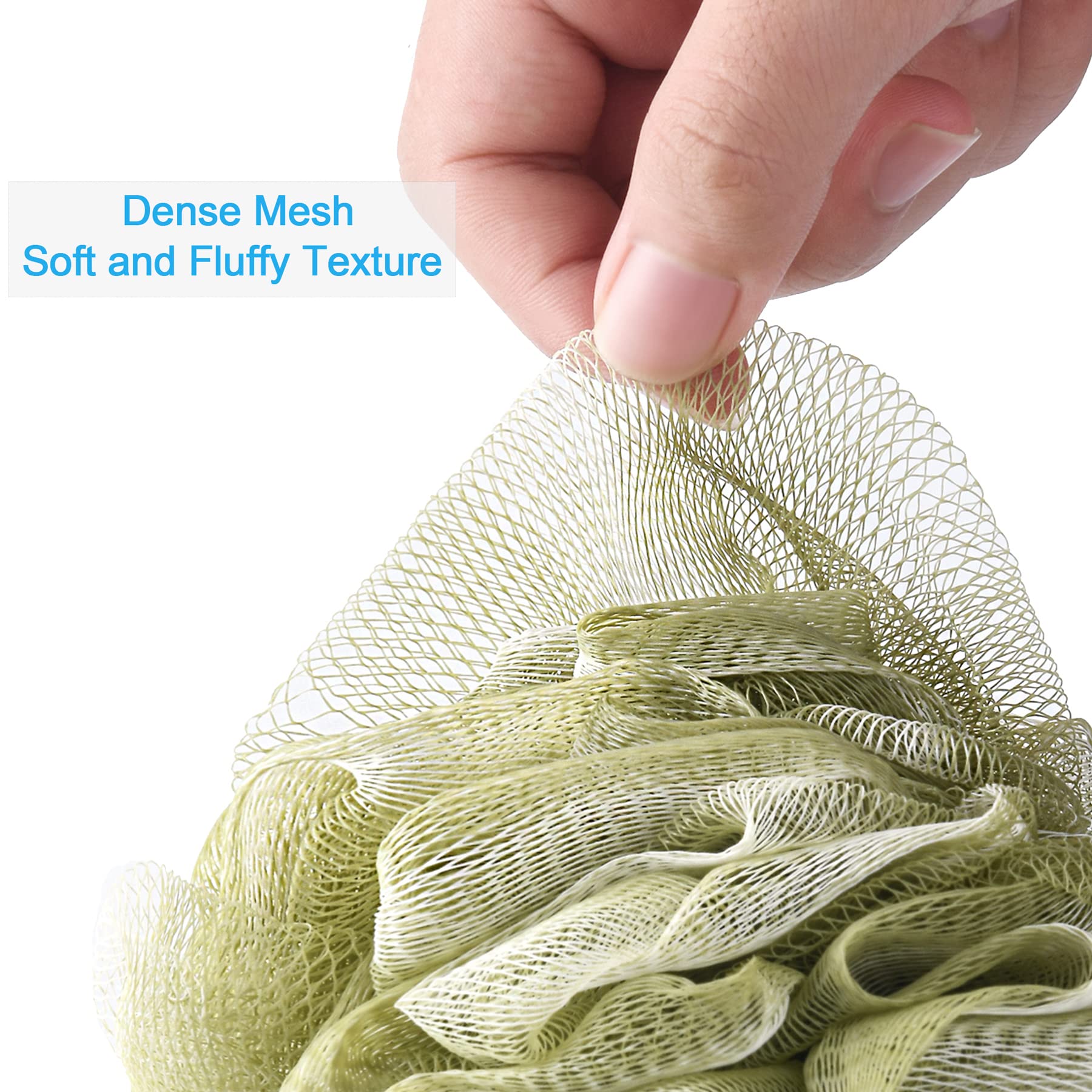 Éponge AmazerBath luffa, maillage dense favorise mousse abondante et lavage efficace.