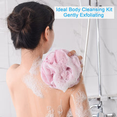 Éponge AmazerBath luffa rose, mousse dense et agréable pour une routine douche.