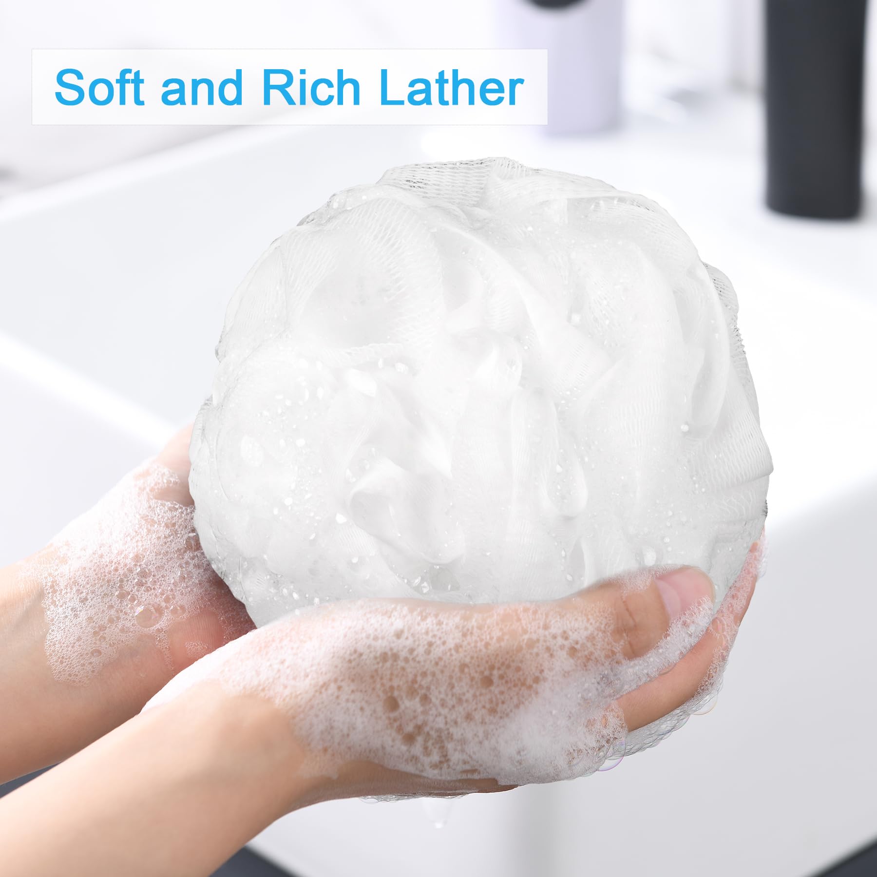 AmazerBath éponge avec nouage renforcé pour une durabilité accrue.
