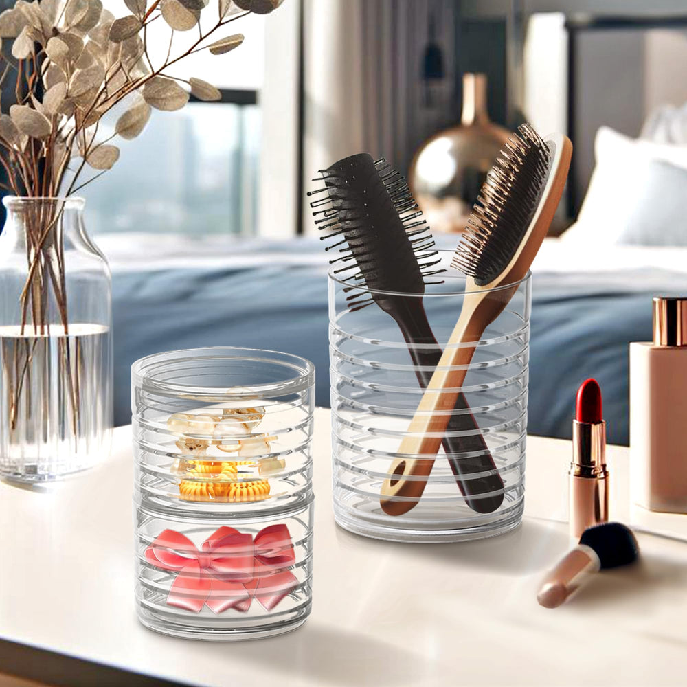 Amazing Abby Intrigue – Porte-brosse cheveux en acrylique, rangement sûr et durable.