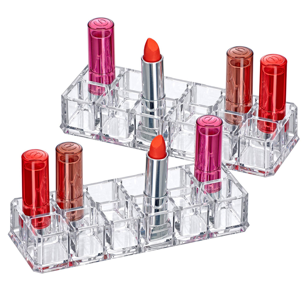 Amazing Abby Charm 12-emplacements: organisateur clair pour rouges à lèvres, rangement net.