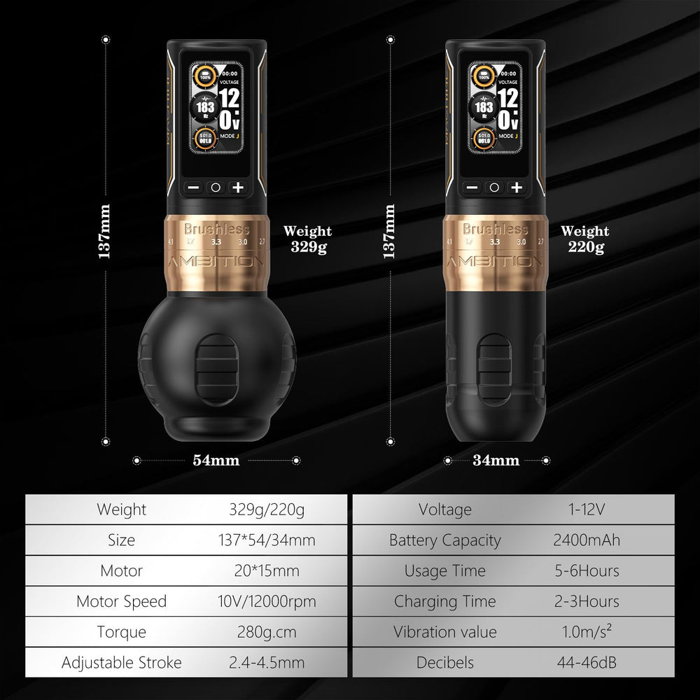 Ambition Ninja Max 280 – grip 34mm léger pour le confort.