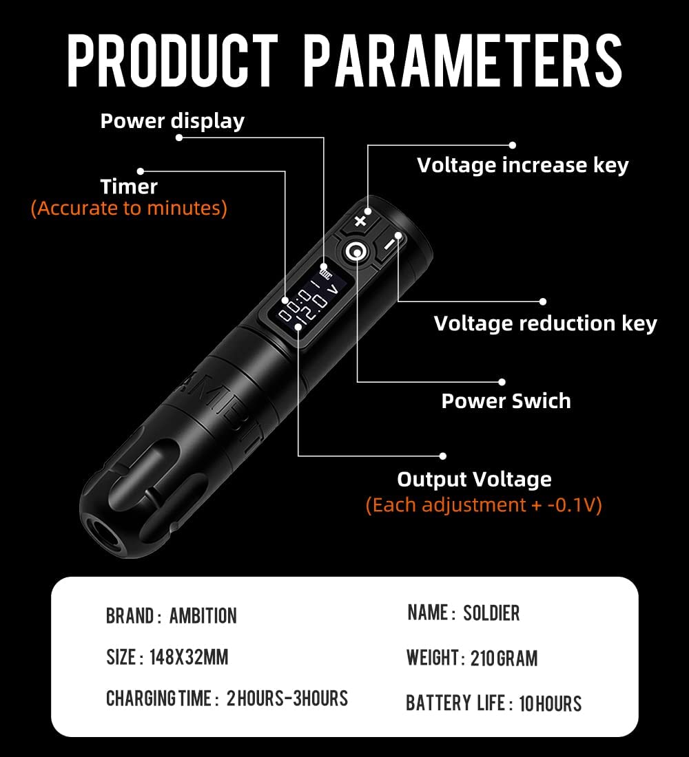 Ambition Soldier batterie 2400mAh, autonomie longue pour des sessions sans interruption