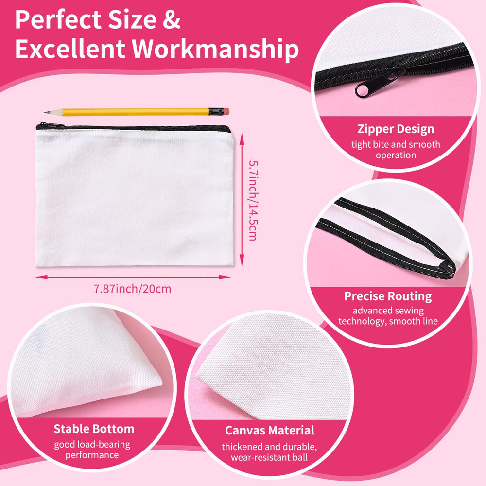 AMDAILY sacs maquillage canvas avec fermeture noire, robustes et pratiques pour le rangement