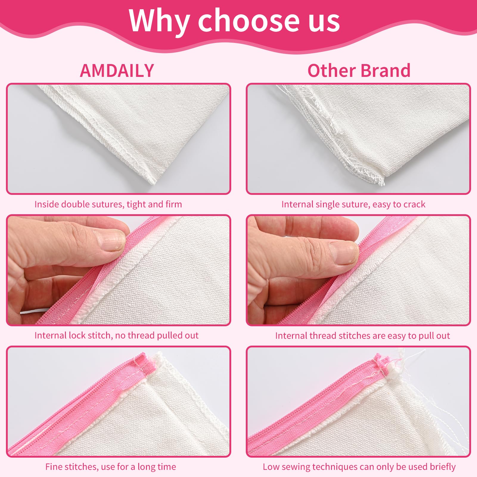 AMDAILY sac maquillage en toile prêt pour sublimation et personnalisation.