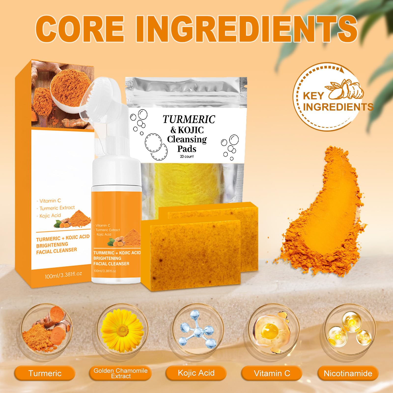 Amdele Savon Curcuma Bulles: savon corporel hydratant avec filets moussants