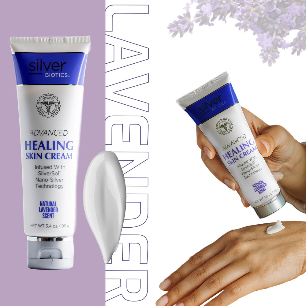 Texture légère Silver Biotics Lavande qui nourrit la peau.