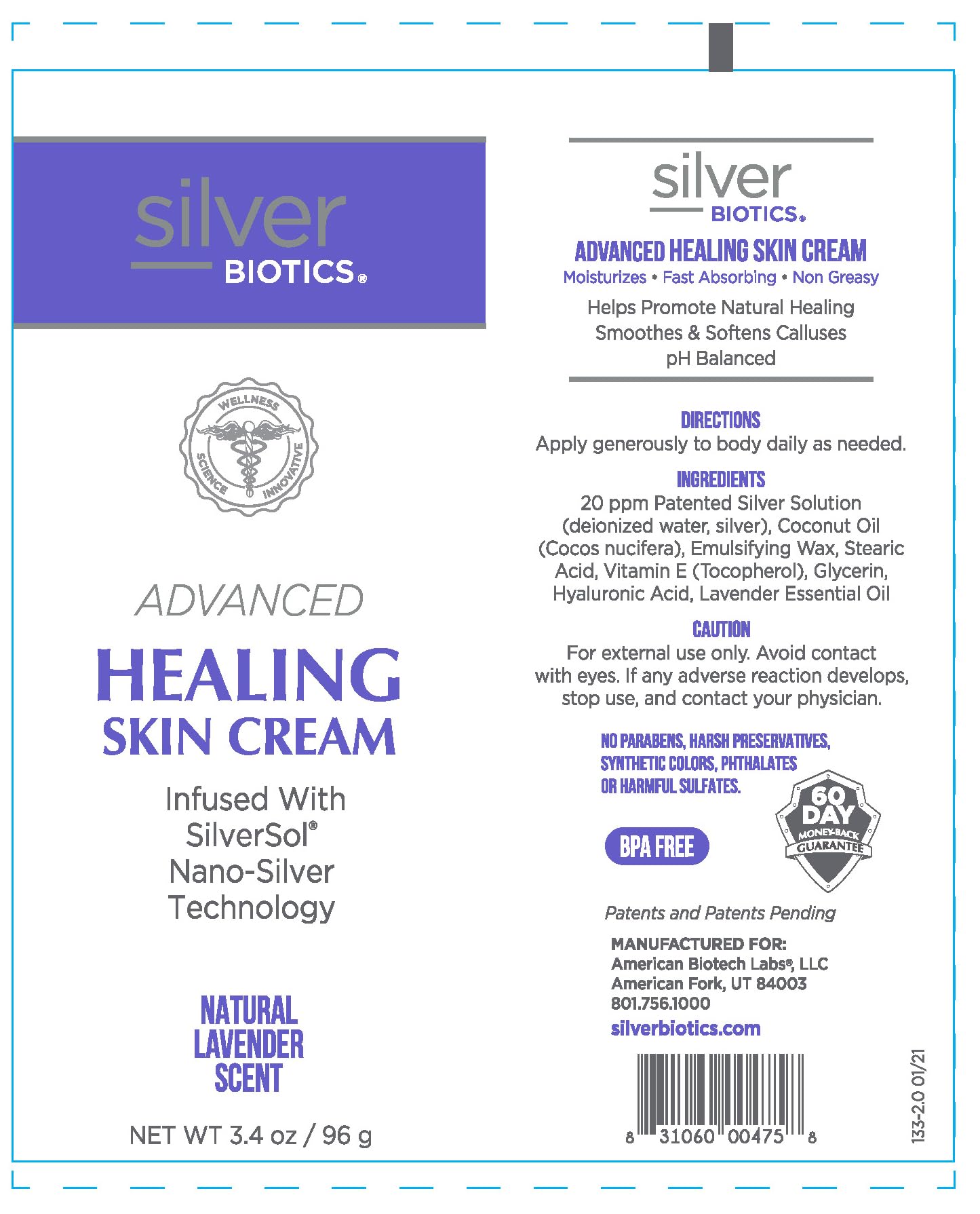 Utilisation quotidienne de Silver Biotics Lavande pour peau confortable.