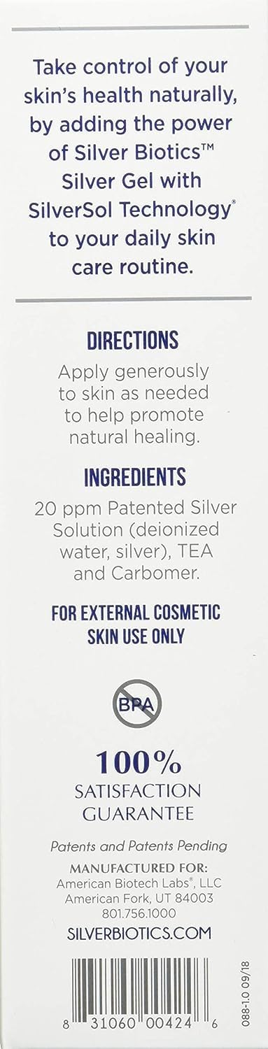 Gel Silver Biotics, formulation 20ppm adaptée aux peaux sensibles.
