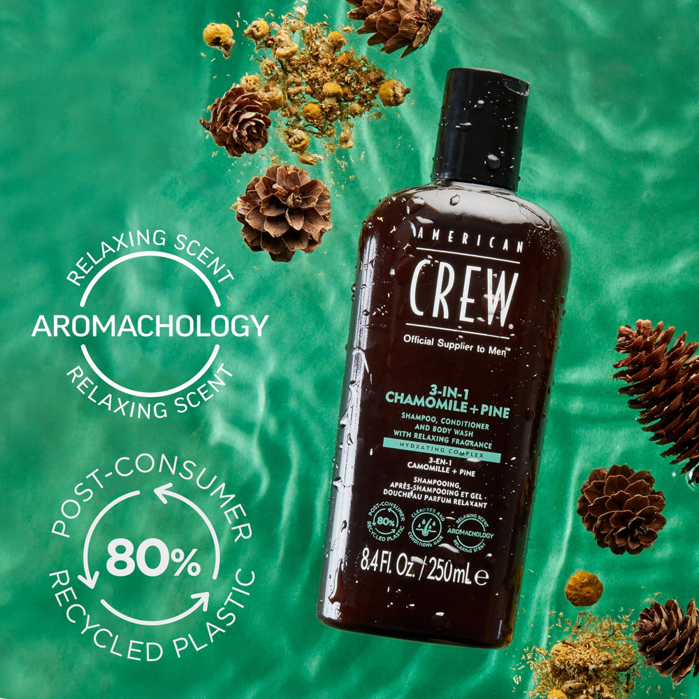 AMERICAN CREW 3-en-1 Camomille et Pin – cheveux propres et brillants après rinçage