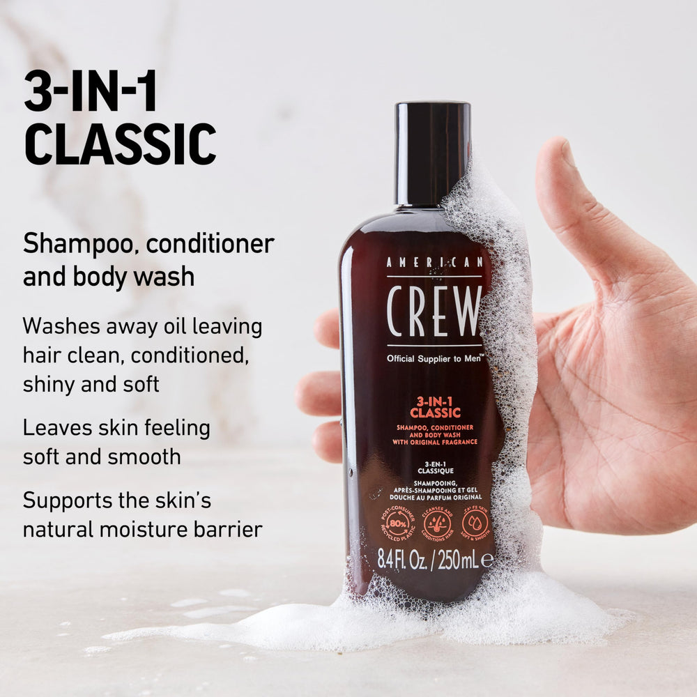 American Crew application-douche, utilisation simple sur cheveux et corps