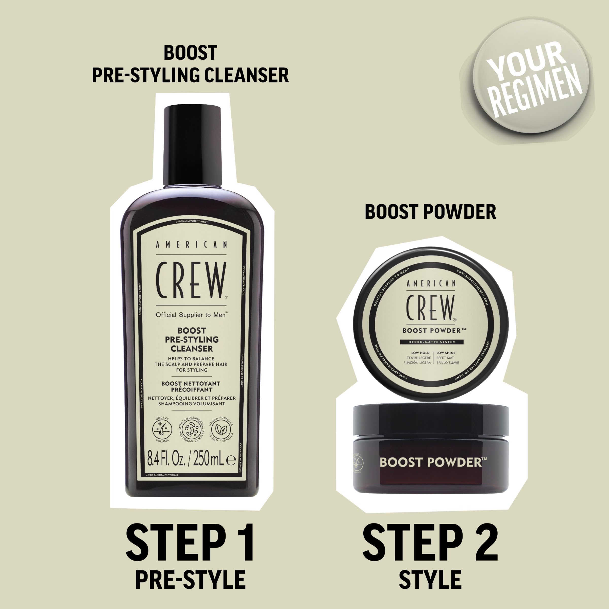 AMERICAN CREW Boost Shampoo, texture nourrissante sans peser les cheveux.