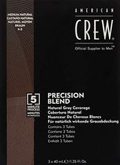 Cheveux gris naturel obtenus avec AMERICAN CREW après application.