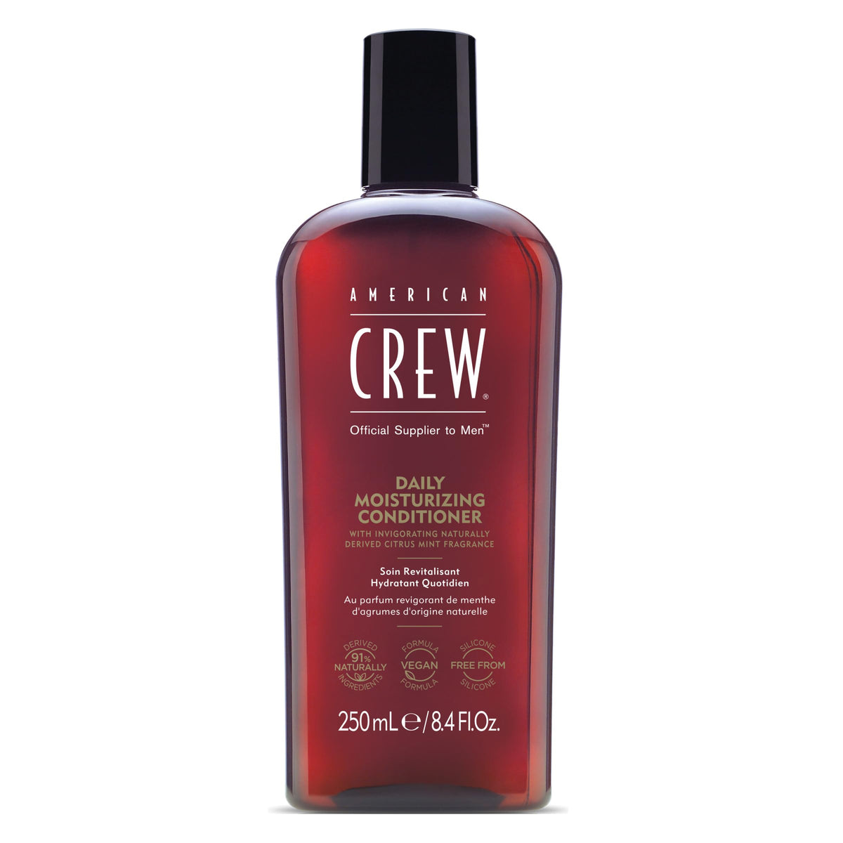 Conditionneur American Crew — bouteille pratique pour hydrater et démêler les cheveux.