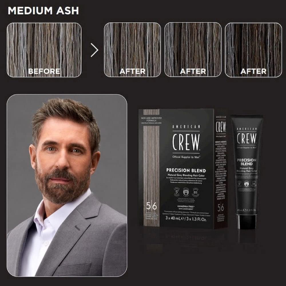 AMERICAN CREW couleur temporaire – couleur gris moyen cendré qui dure.