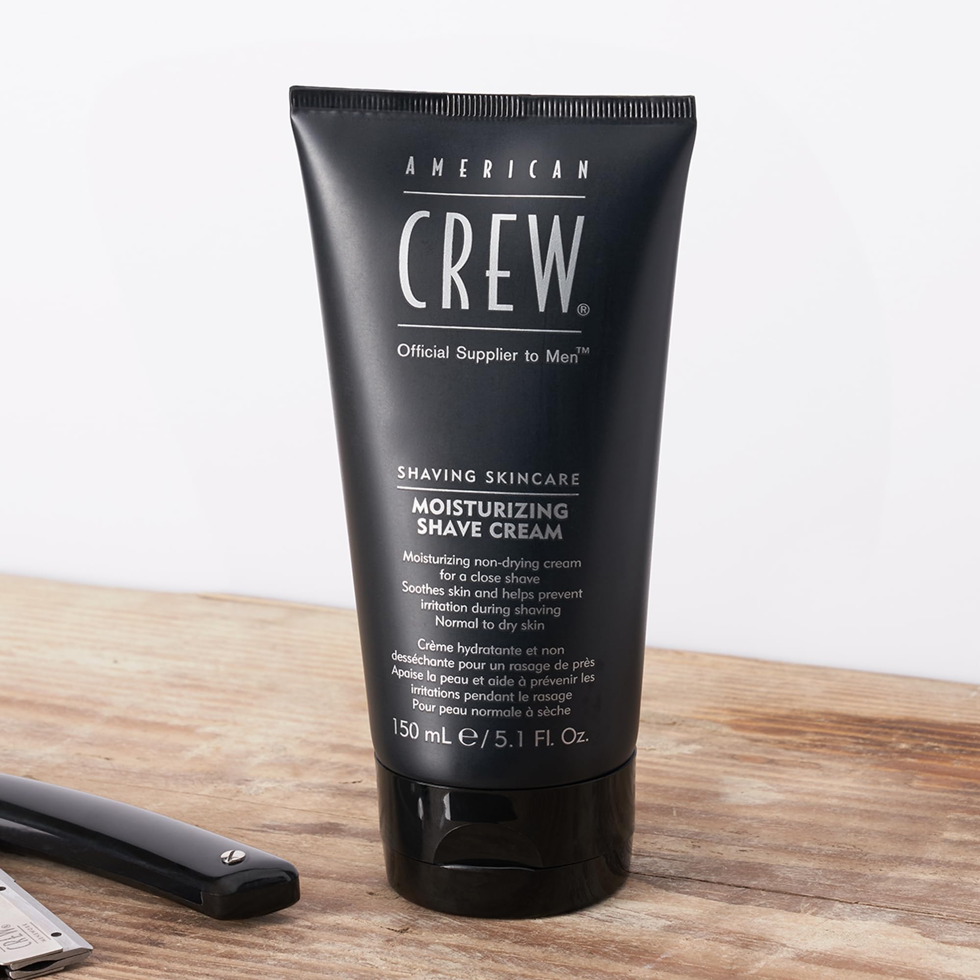 AMERICAN CREW crème de rasage: barrière protectrice pour peau normale à sèche.