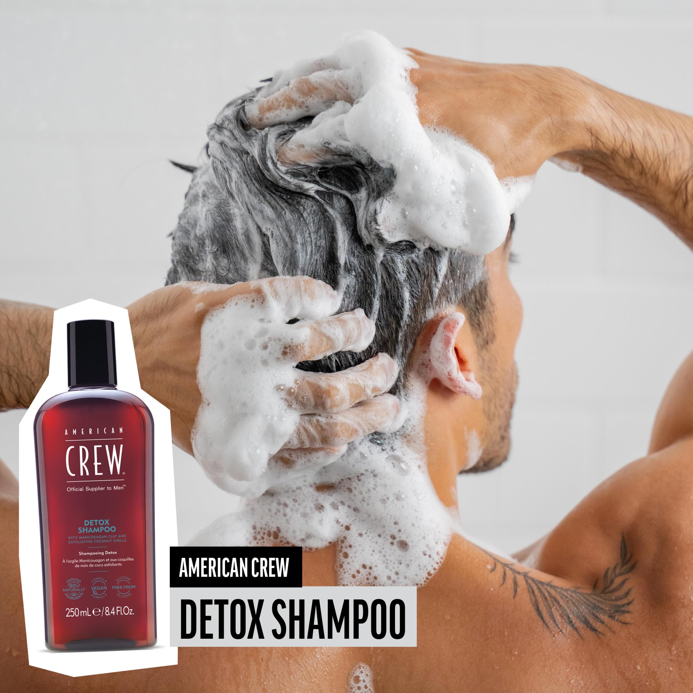 Grains coco exfoliants du Shampooing Detox pour cuir chevelu équilibré.