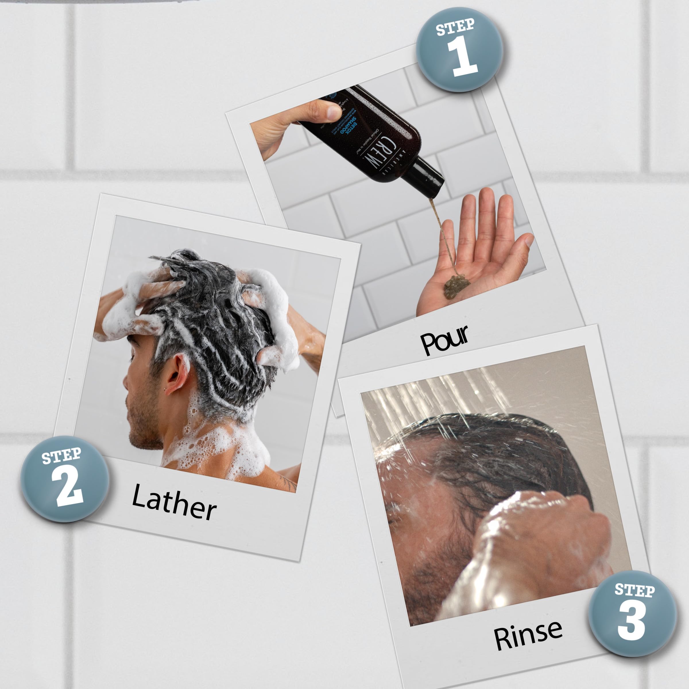 Sensation fraiche et vivifiante du Shampooing Detox sur les cheveux.