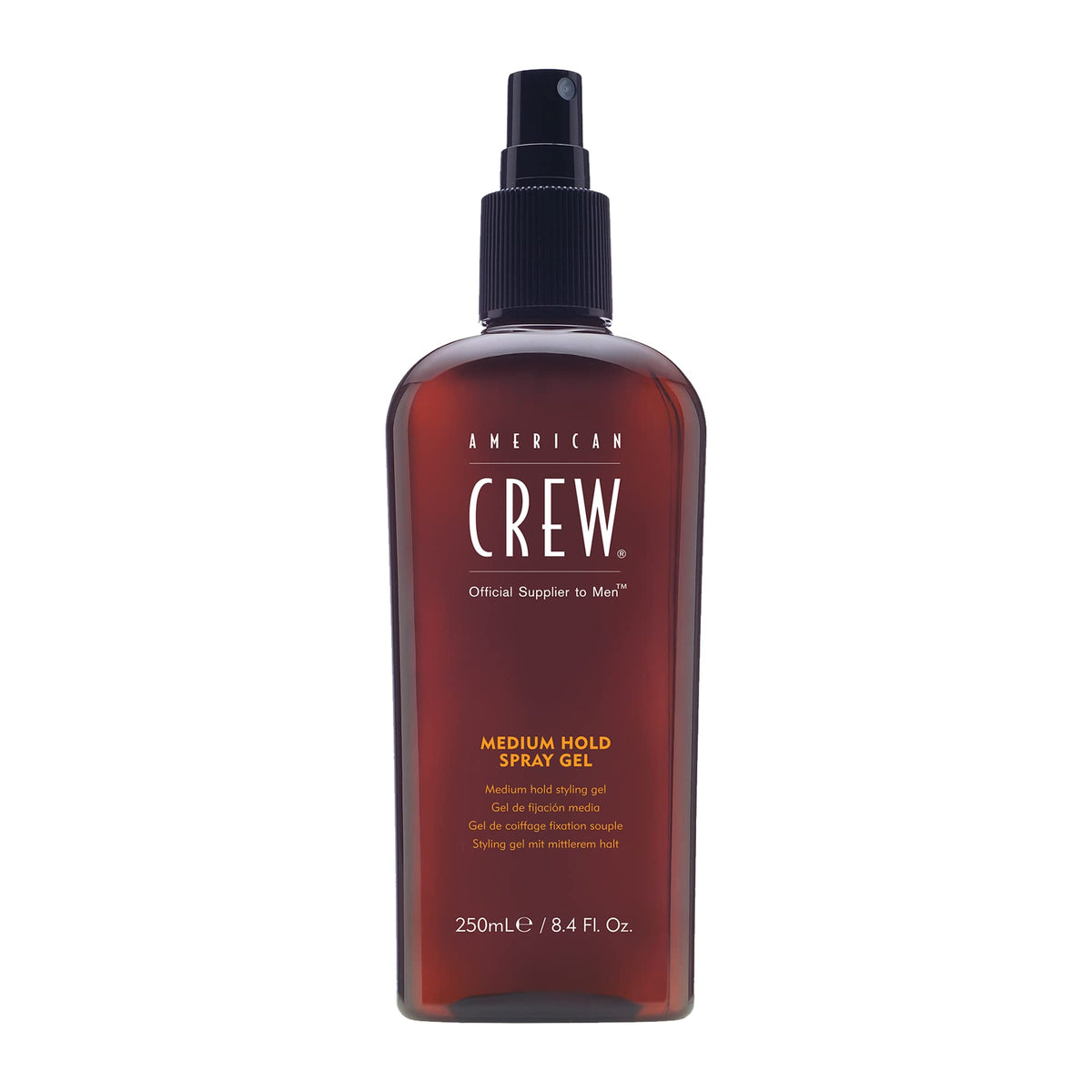 Flacon d'American Crew, aérosol coiffant, tenue naturelle.