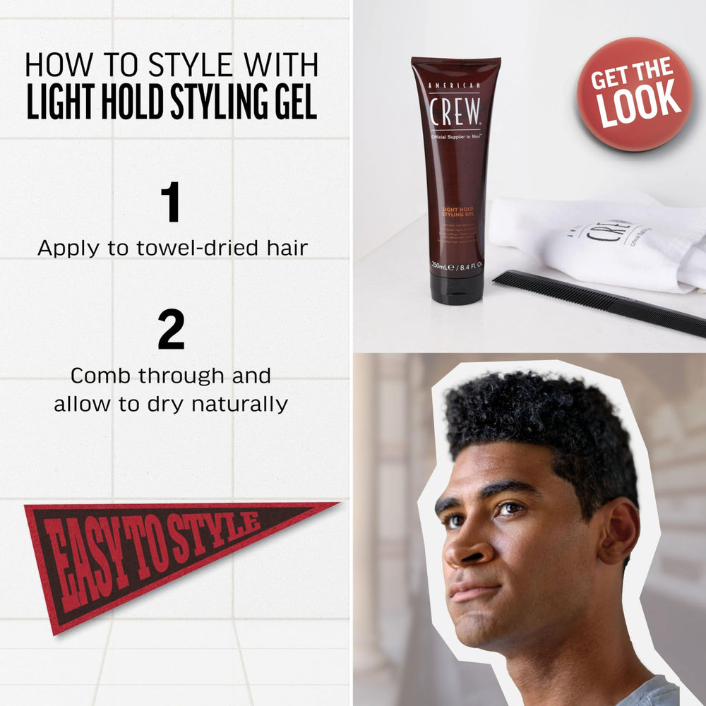 AMERICAN CREW gel-cheveux homme — mise en forme rapide pour cheveux coiffés.