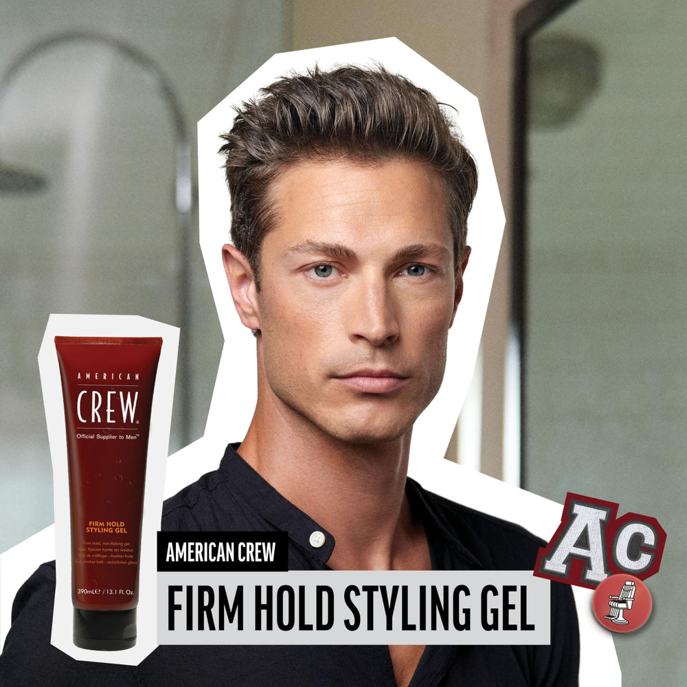 Tenue ferme du Gel American Crew assurant un look structuré et durable.