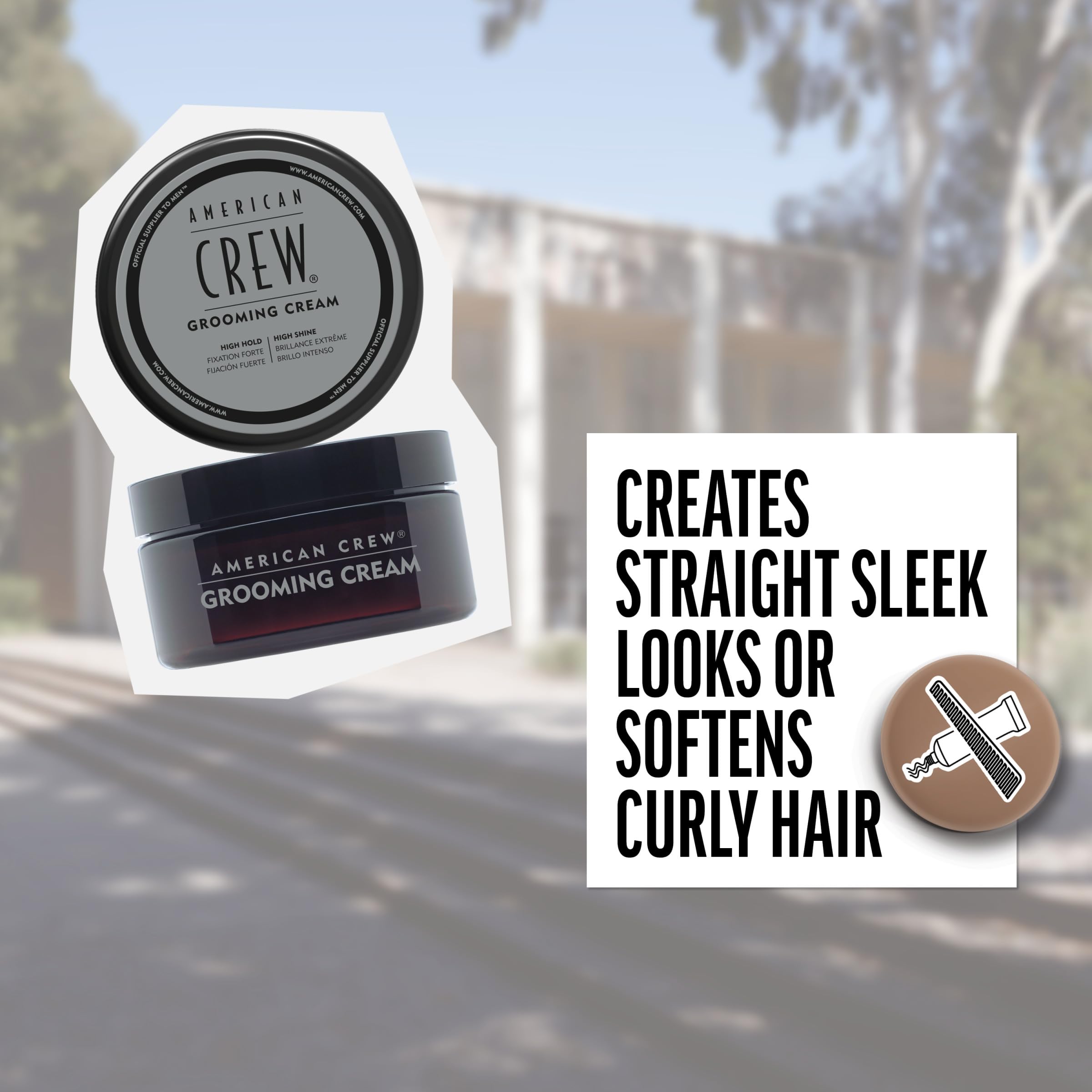 Product being applied by hands on hair for a refined finish.