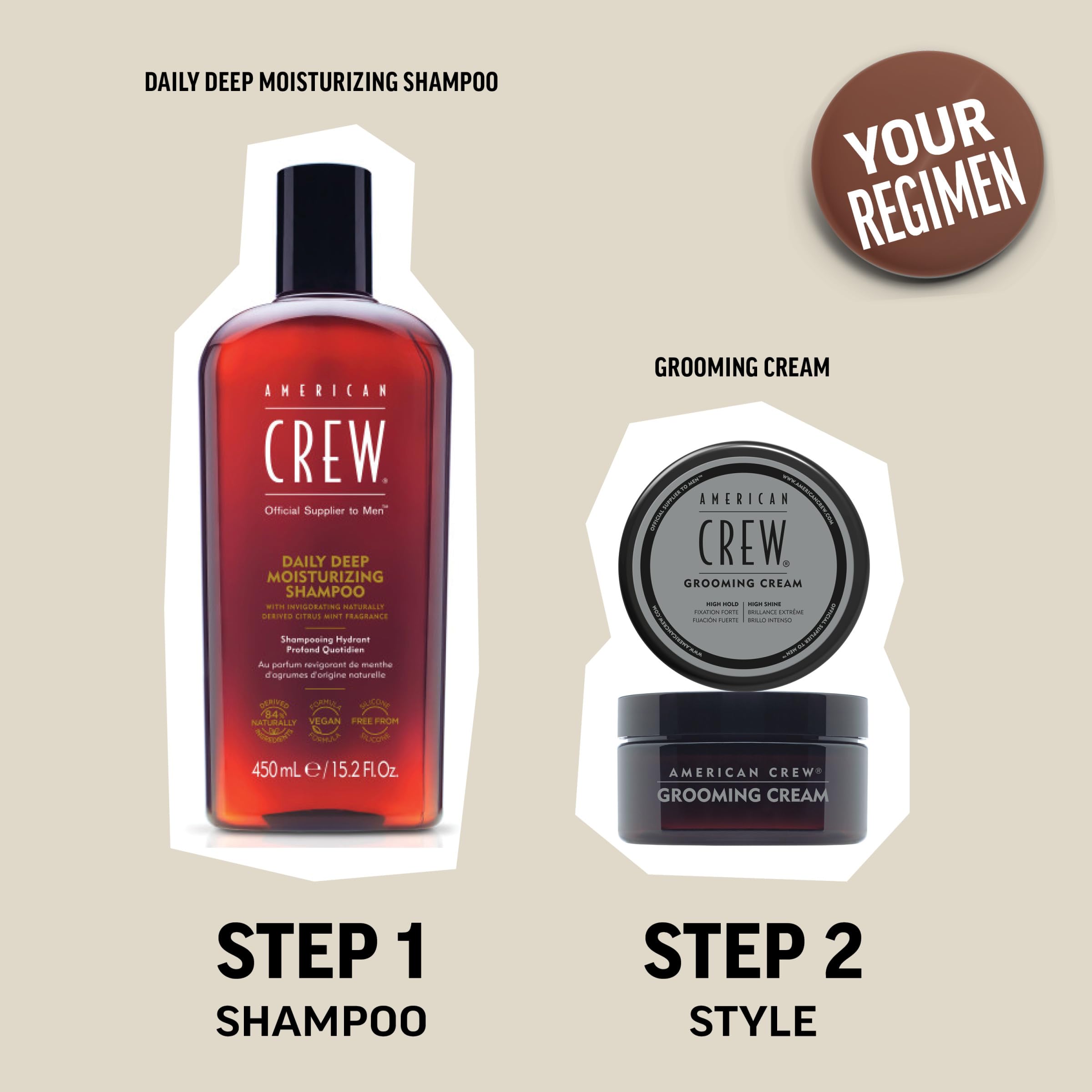 Moisture-repellent action helps maintain style throughout the day.