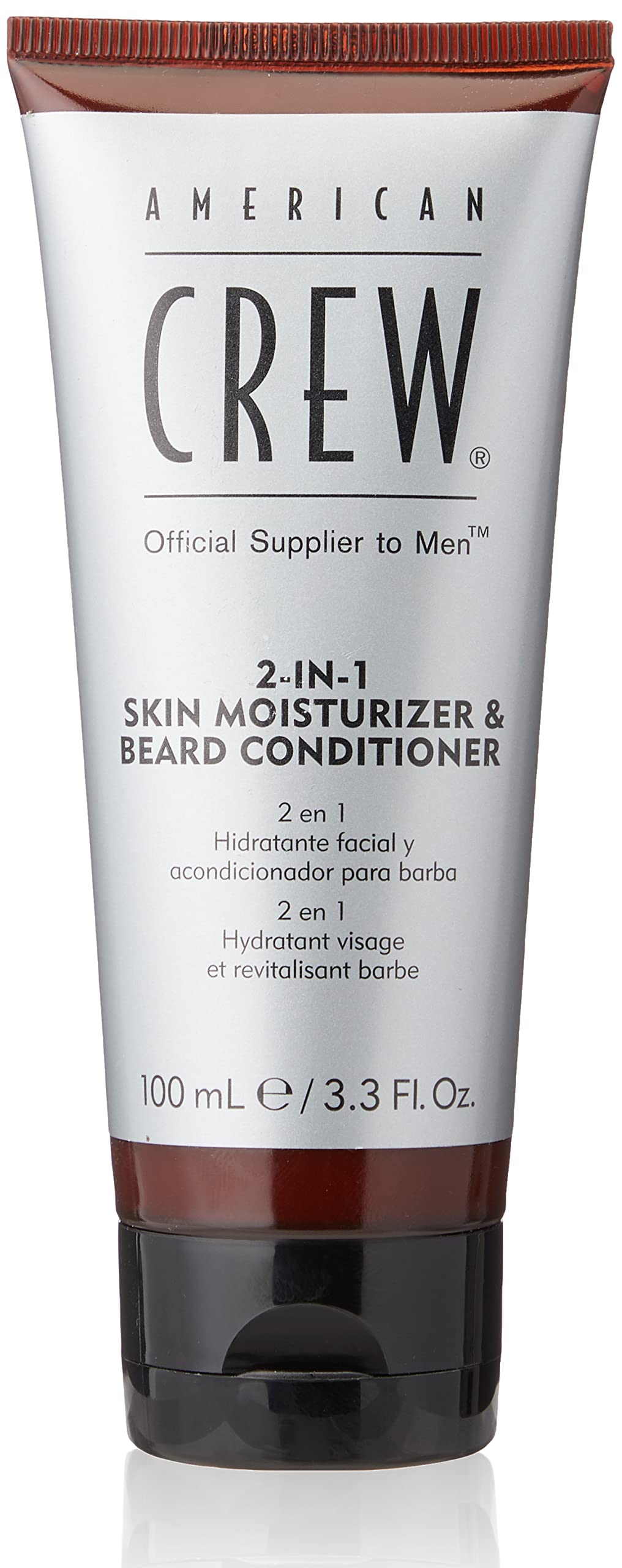 American Crew Hydratant 2-en-1 emballage: soin pratique pour barbe et peau