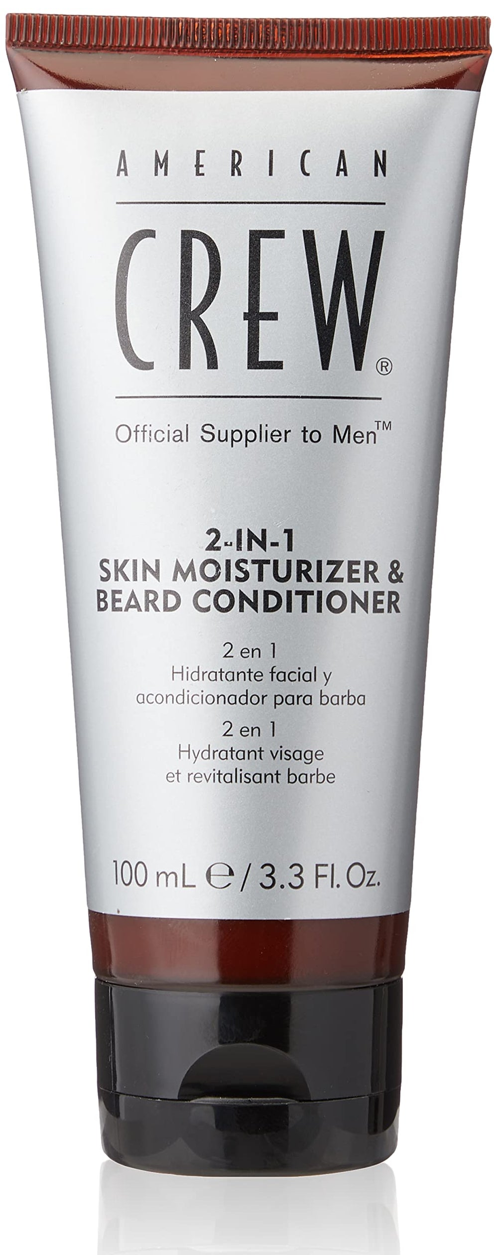 American Crew Hydratant 2-en-1 emballage: soin pratique pour barbe et peau