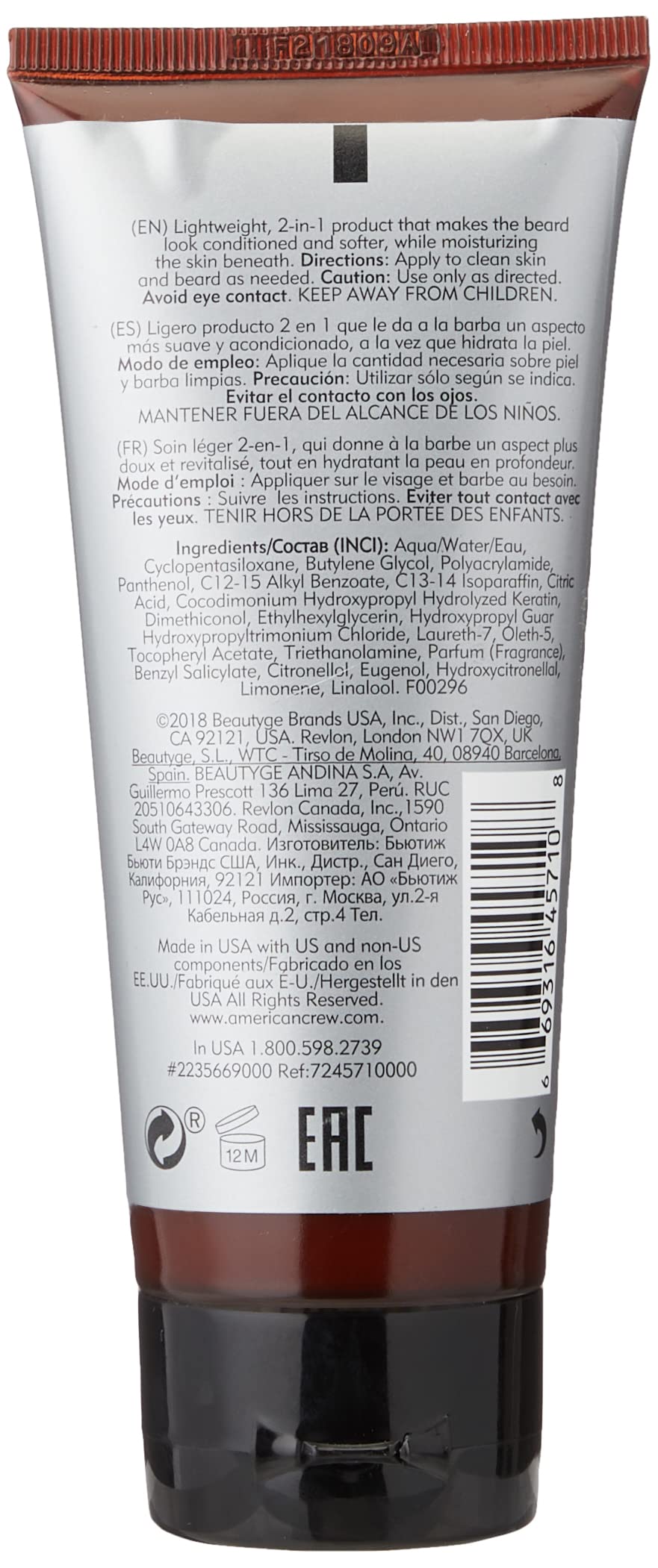 American Crew Hydratant 2-en-1 texture: formule légère pour utilisation quotidienne