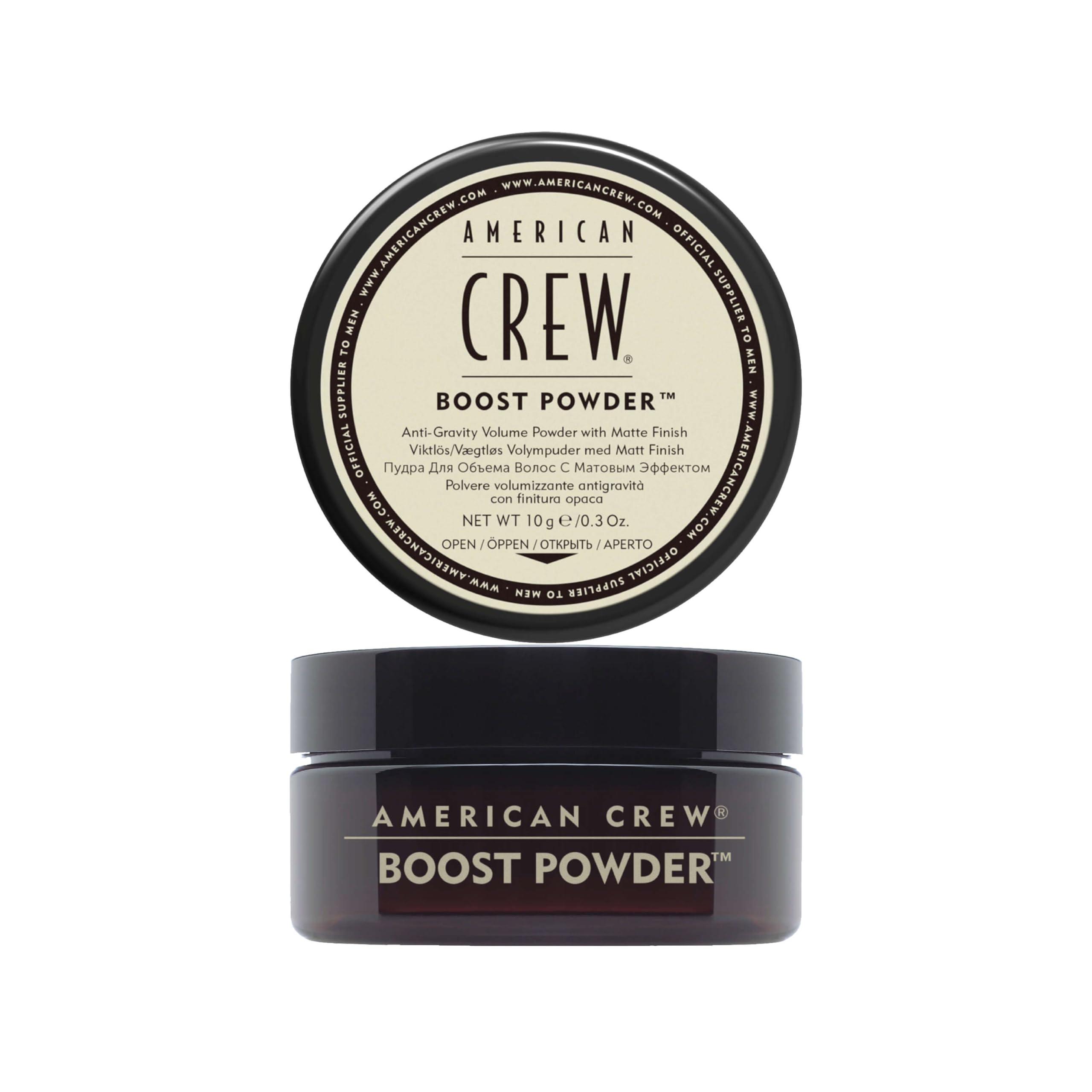 American Crew Poudre Boost soulève les racines pour un volume durable.