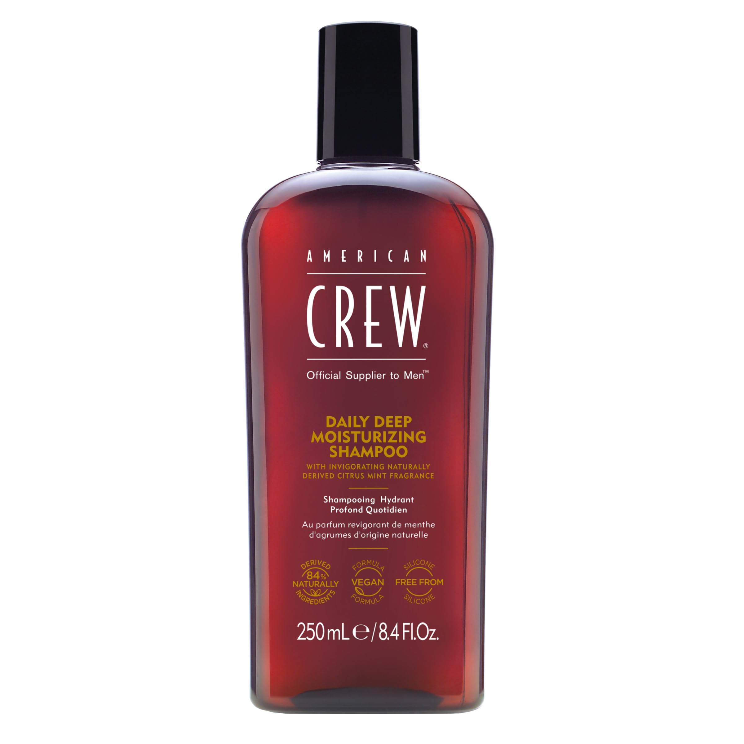 AMERICAN CREW Shampoing pour hommes — bouteille, hydratation durable sans résidu.