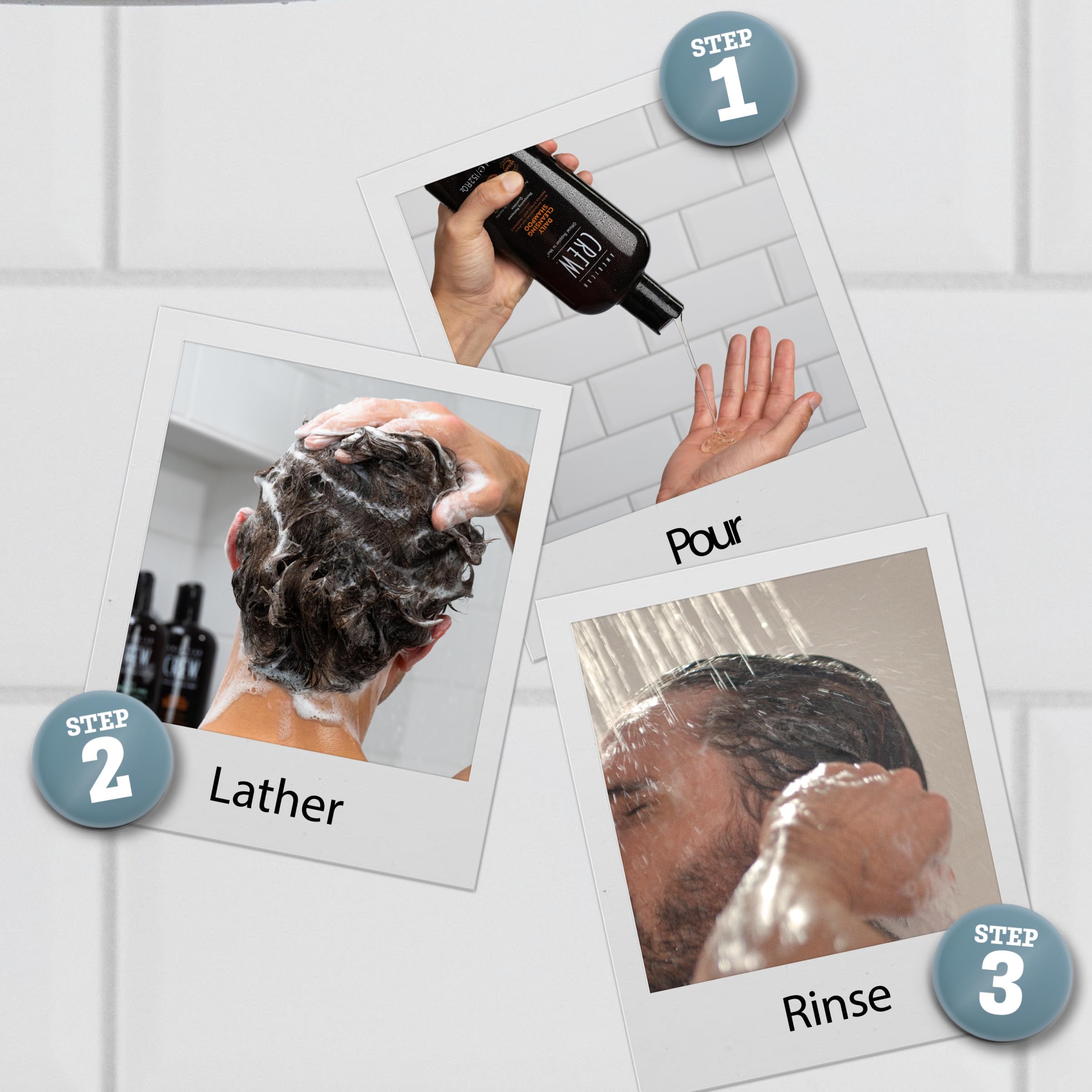 American Crew Shampoing Homme, flacon vegan-pratique, expérience sensorielle rafraîchissante à chaque utilisation.