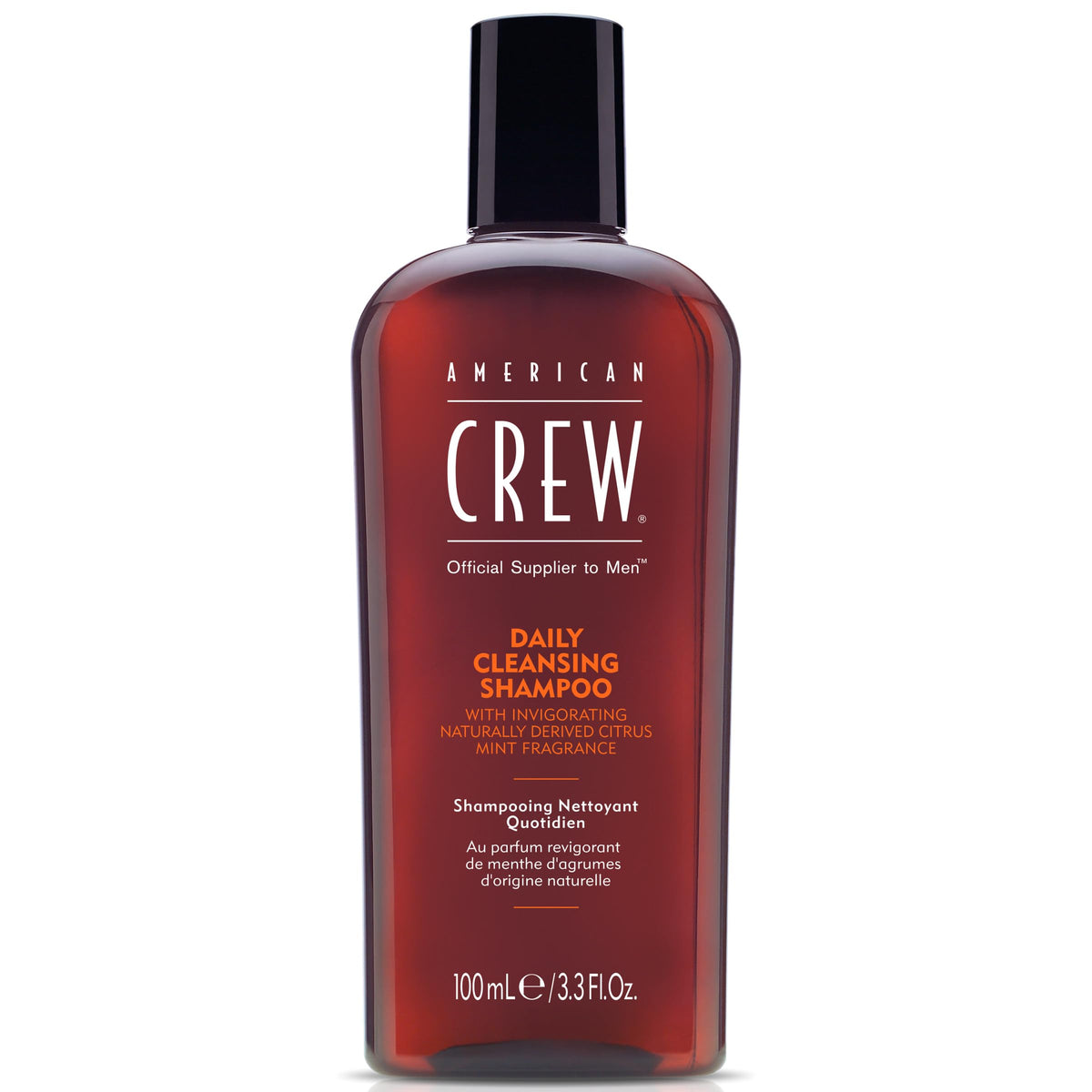 American Crew Shampoing Homme, bouteille nette, nettoyage quotidien pour cheveux propres et équilibrés.