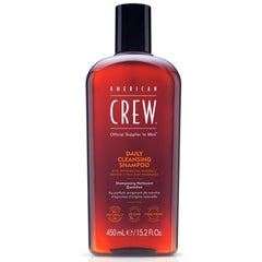 AMERICAN CREW shampooing pour hommes, bouteille nette et parfum citron-menthe frais.