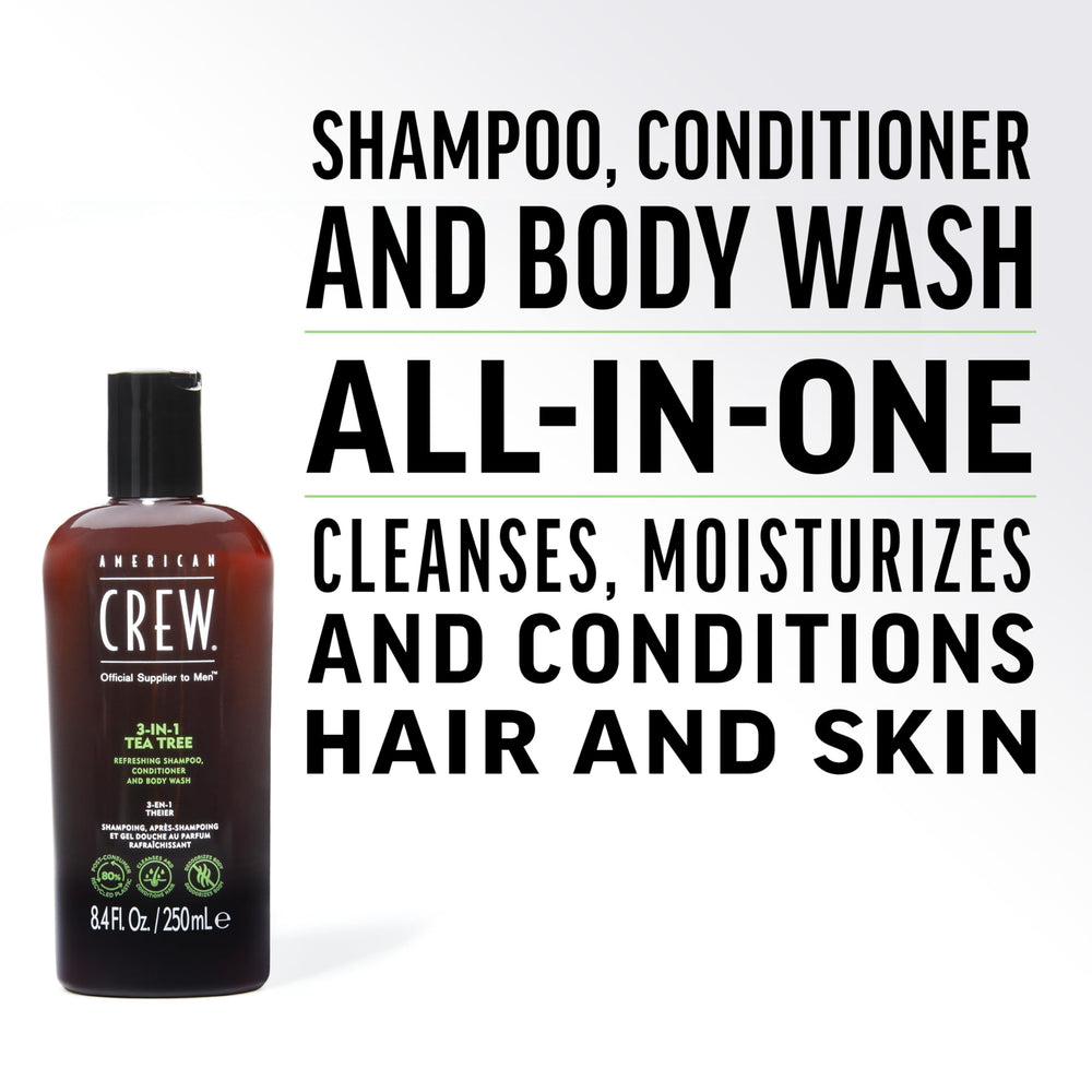 AMERICAN CREW Tea Tree: bouteille conditionneur adoucissant la peau et les cheveux.