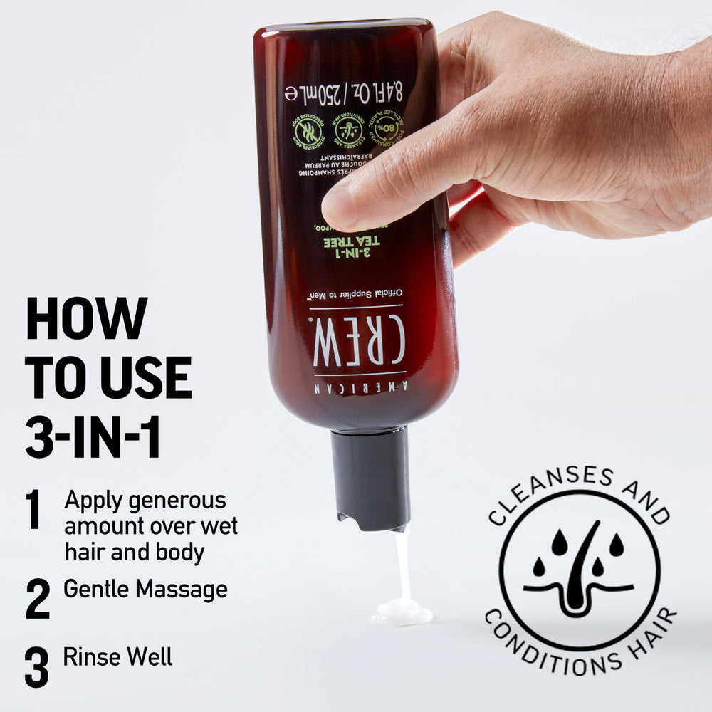AMERICAN CREW Tea Tree: soin peau après douche qui laisse la peau douce.