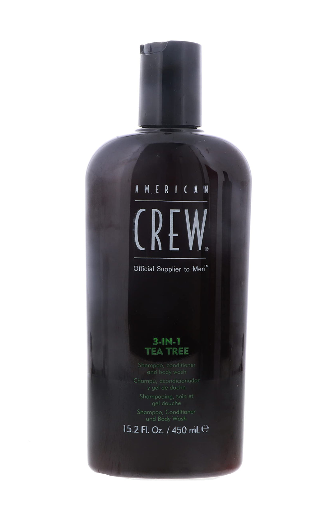 AMERICAN CREW 3-en-1, bouteille arbre-a-the, purifie et rafraîchit cheveux et peau.