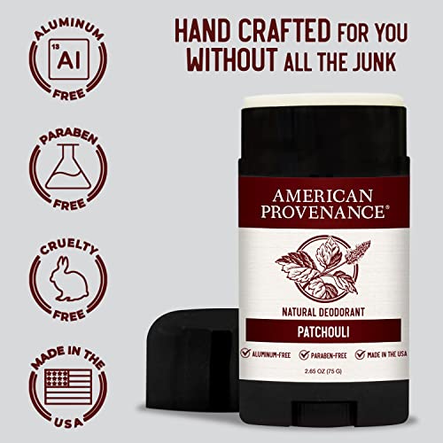 Emballage minimaliste American Provenance Patchouli, pratique et élégant.