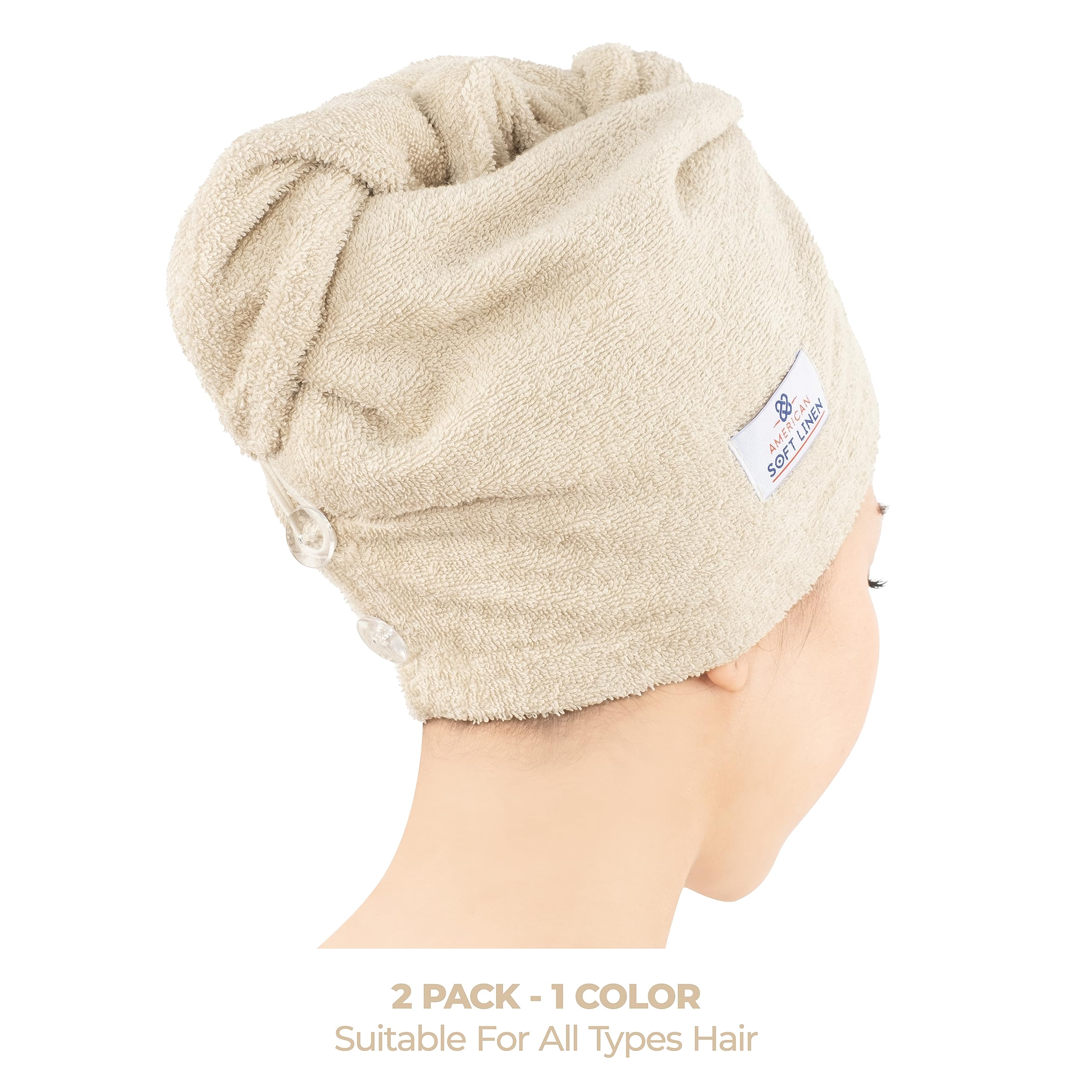 American Soft Linen serviette cheveux absorption optimale, idéale pour limiter les frisottis.