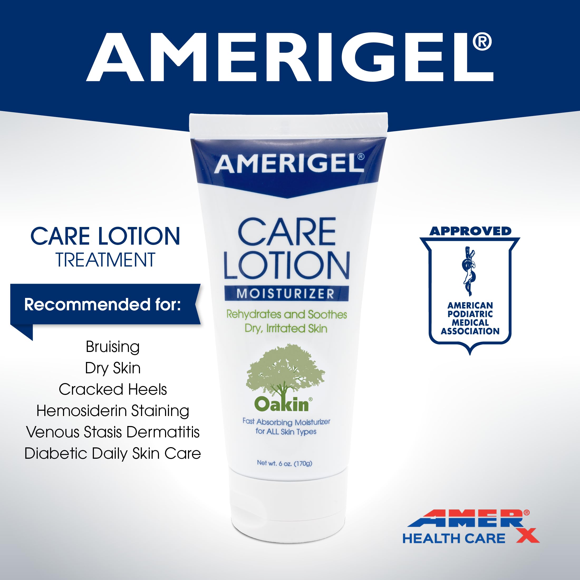 AMERIGEL Care Lotion pieds secs callosités hydratés en douceur.
