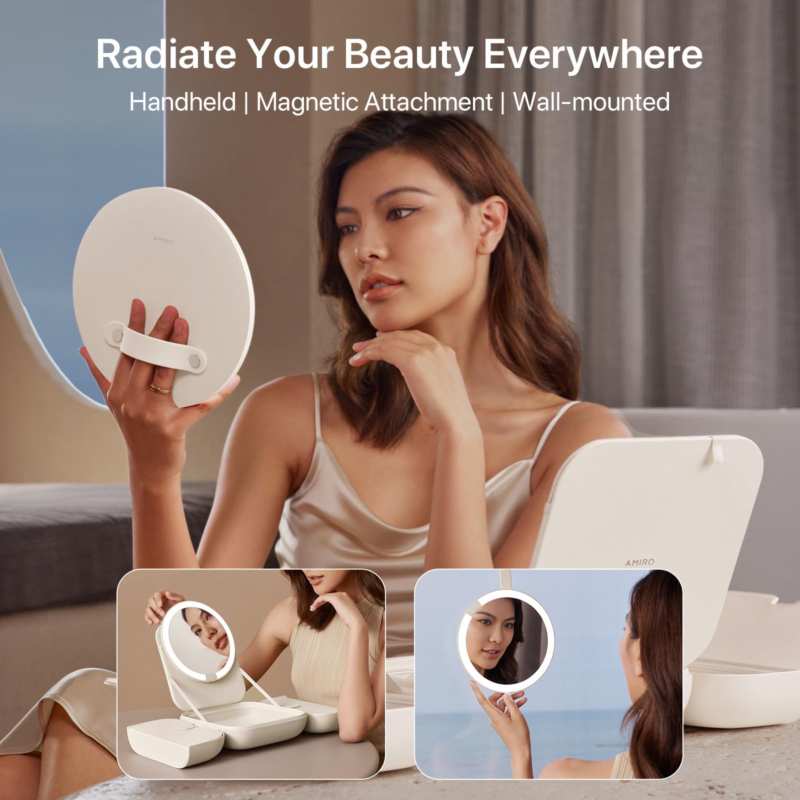 AMIRO M2: miroir maquillage LED à 3 couleurs pour un éclairage personnalisé